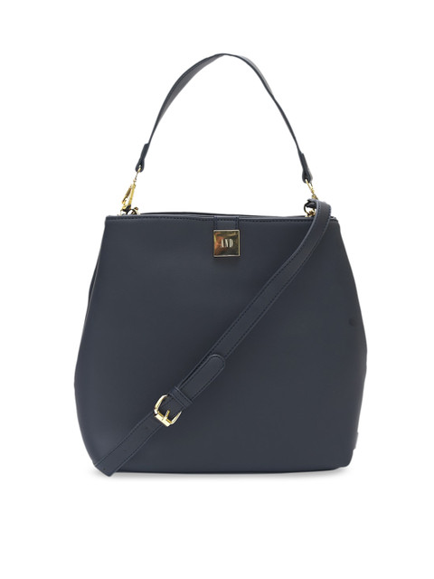 

AND Navy Blue Solid Shoulder Bag