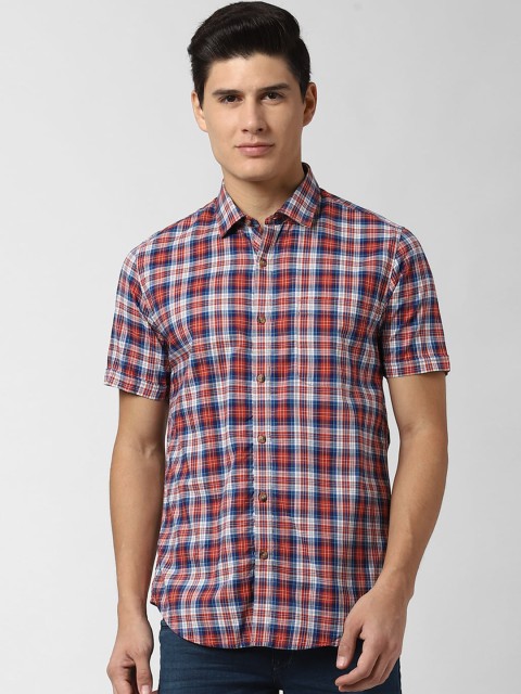 

Peter England Casuals Men White & Red Slim Fit Checked Casual Shirt
