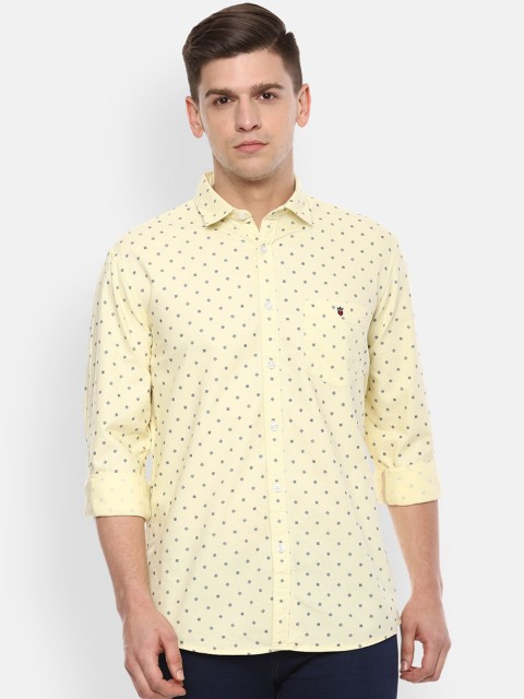 

Louis Philippe Jeans Men Yellow Slim Fit Printed Casual Shirt