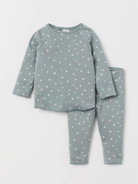 

H&M Kids Green Printed Top and Trousers