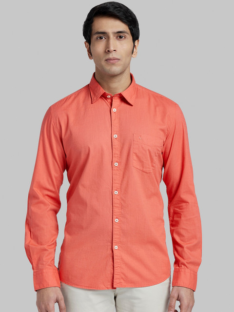 

Parx Men Orange Regular Fit Solid Casual Shirt