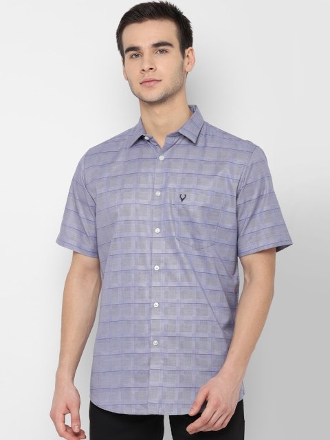 

Allen Solly Men Grey Slim Fit Checked Casual Shirt