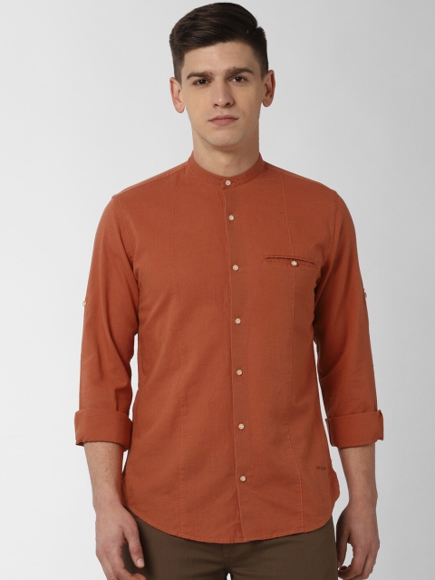 

Peter England Casuals Men Orange Slim Fit Solid Casual Shirt