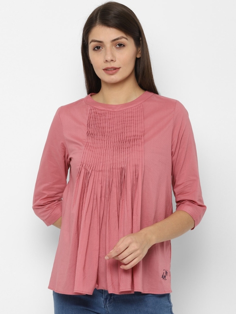 

Allen Solly Woman Pink Solid A-Line Top