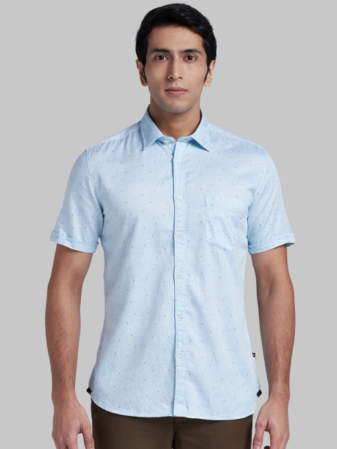 

Parx Men Blue Regular Fit Printed Casual Shirt