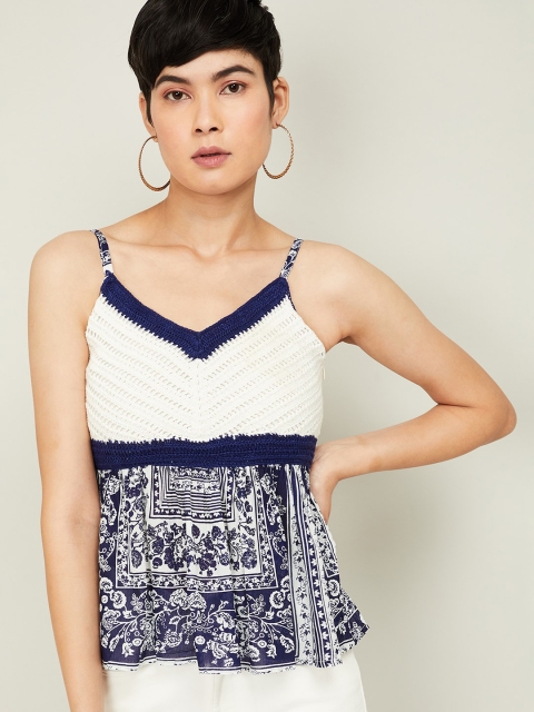 

Ginger by Lifestyle Women White Printed Top