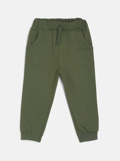 

MINI KLUB Boys Green Solid Joggers