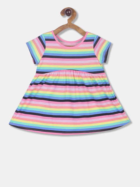 

The Childrens Place Girls Multicoloured Striped A-Line Top, Multi