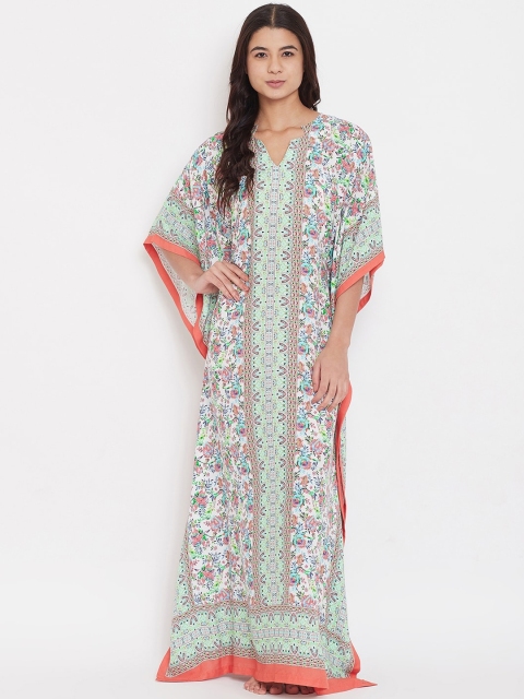 

The Kaftan Company Off-White Printed Nightdress