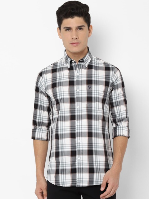 

Allen Solly Men White & Black Slim Fit Checked Casual Shirt