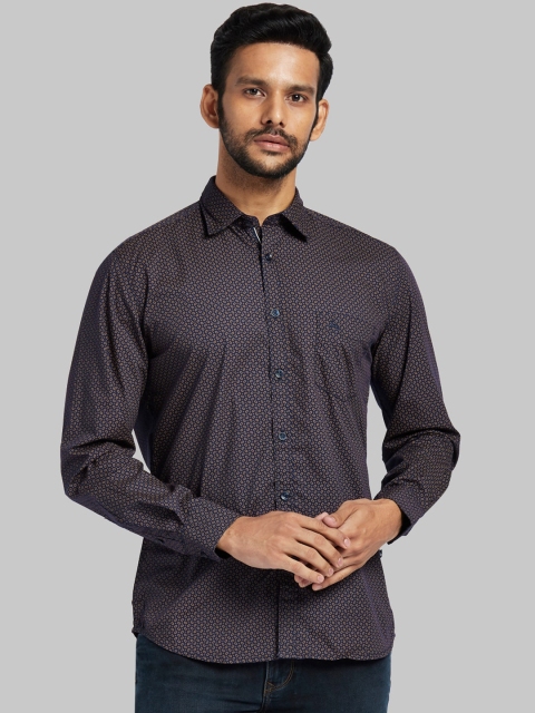 

Parx Men Blue & Mustard Regular Fit Printed Casual Shirt