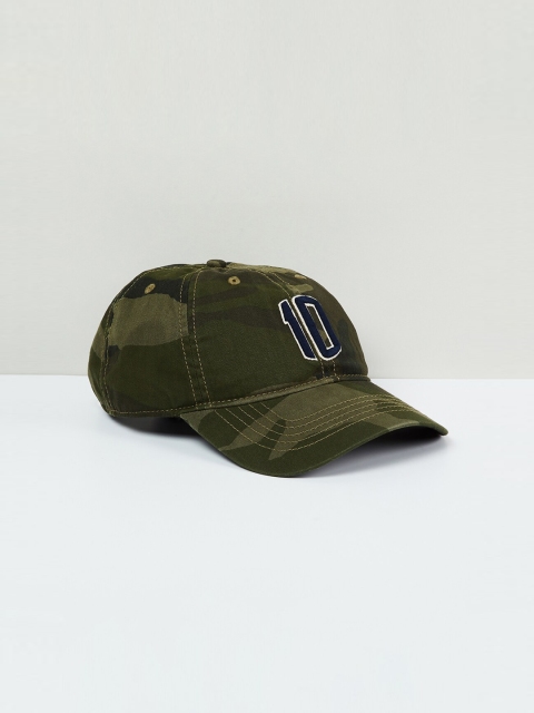 max Women Olive Green Printed Baseball Cap