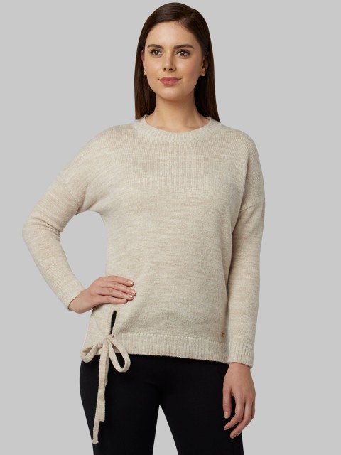 

Park Avenue Woman Women Beige Solid Pullover Sweater
