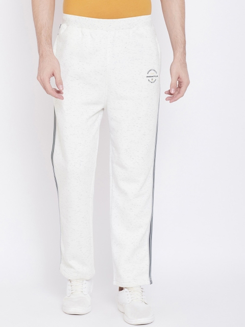 

Crimsoune Club Men White Solid Straight-Fit Track Pants