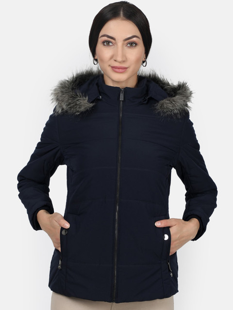 

Monte Carlo Women Navy Blue Solid Parka Jacket
