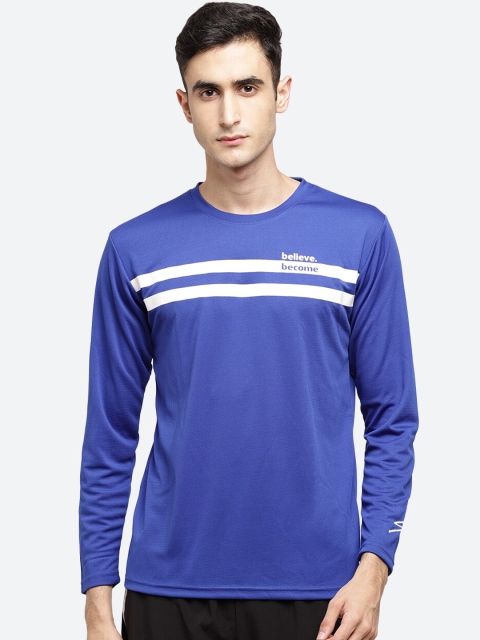 

SG Men Blue Striped Round Neck T-shirt