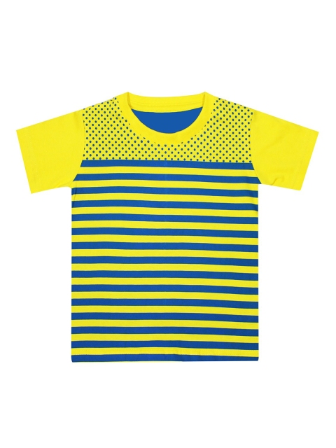 Luke & Lilly Boys Yellow & Blue Striped Round Neck T-shirt