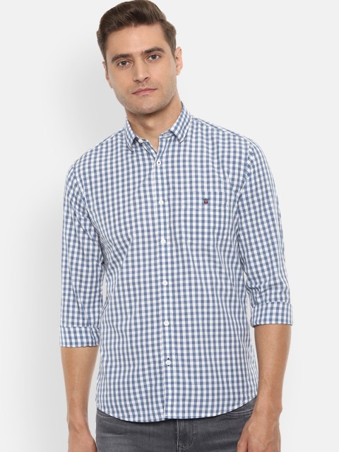 

Louis Philippe Sport Men White & Blue Slim Fit Checked Casual Shirt