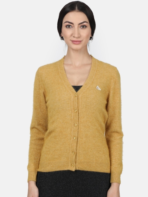 

Monte Carlo Women Mustard Yellow Solid Cardigan Sweater