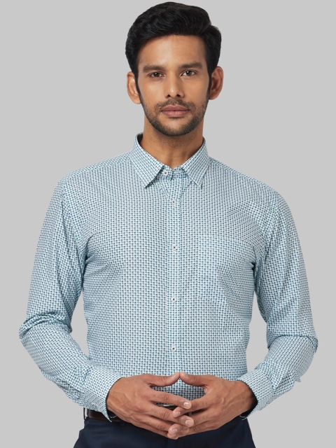 

Park Avenue Men Green & Blue Printed Shirt