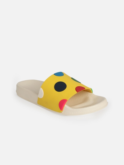 

SCENTRA Women Yellow Printed Sliders