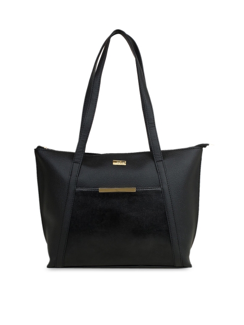

yelloe Black Solid Tote Bag