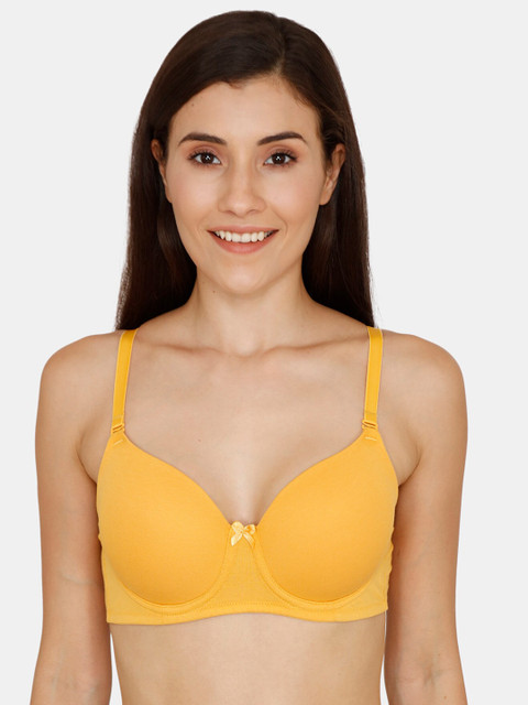 

Zivame Yellow Solid Underwired Lightly Padded T-shirt Bra