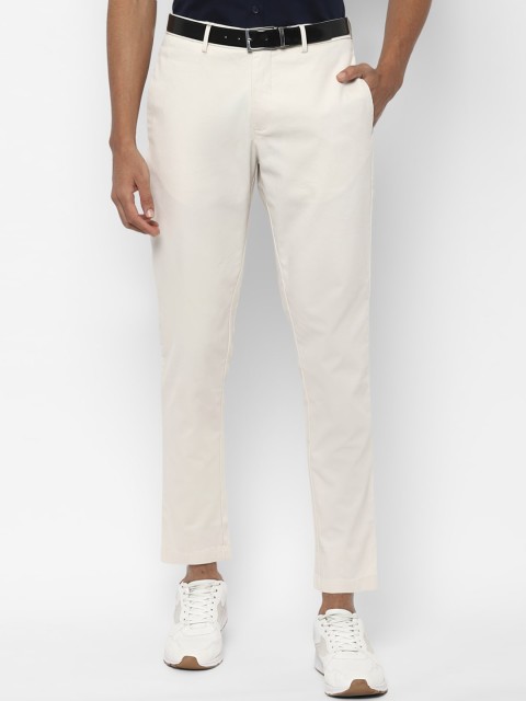 

Allen Solly Men White Slim Fit Solid Regular Trousers