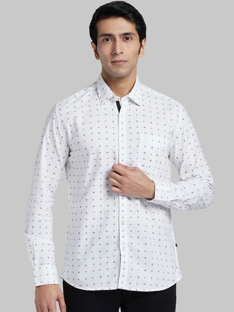 

Parx Men White Regular Fit Printed Casual Shirt