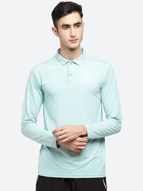 

SG Men Green Solid Polo Collar T-shirt