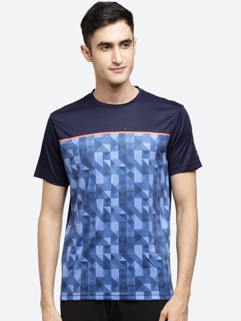 

SG Men Navy Blue Printed Round Neck T-shirt