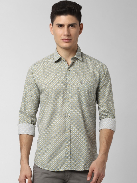 

Peter England Casuals Men White & Green Slim Fit Printed Casual Shirt