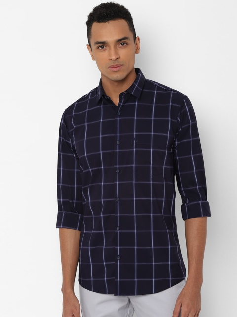 

Allen Solly Men Navy Blue Regular Fit Checked Casual Shirt
