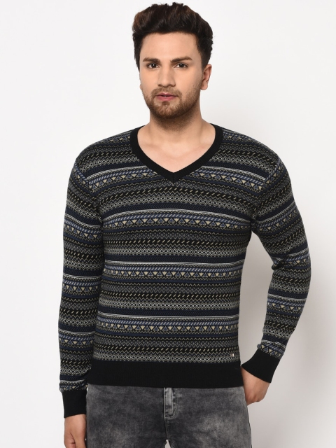 

98 Degree North Men Black Printed Pullover Sweater