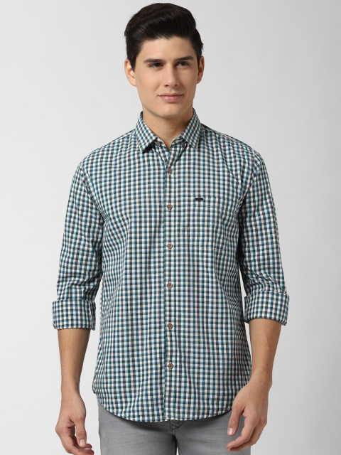 

Peter England Casuals Men Green Slim Fit Checked Casual Shirt
