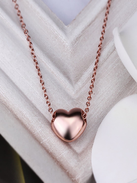 

AQUASTREET Women Heart-Shaped Rose Gold-Plated Pendant