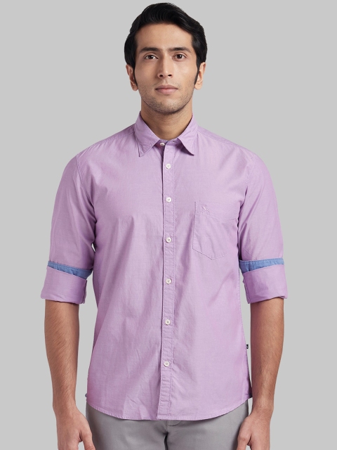 

Parx Men Purple Regular Fit Solid Casual Shirt
