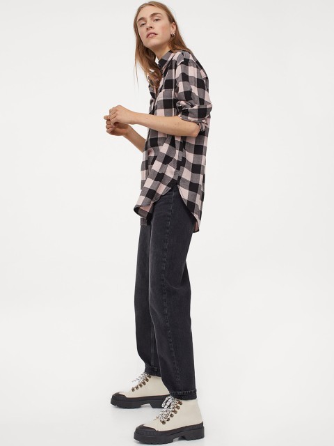 

H&M Black & Pink Checked Flannel Shirt