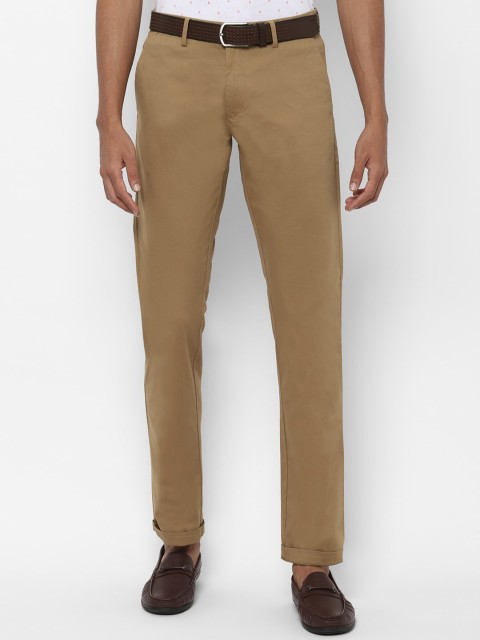 

Allen Solly Men Khaki Slim Fit Self Design Regular Trousers