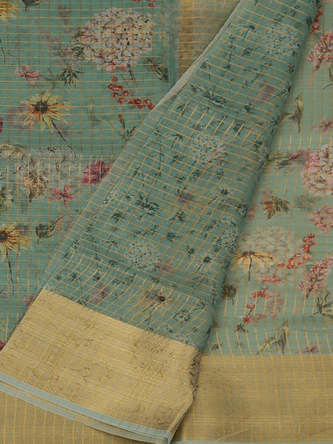 

Pothys Green Woven Design Tissue Saree