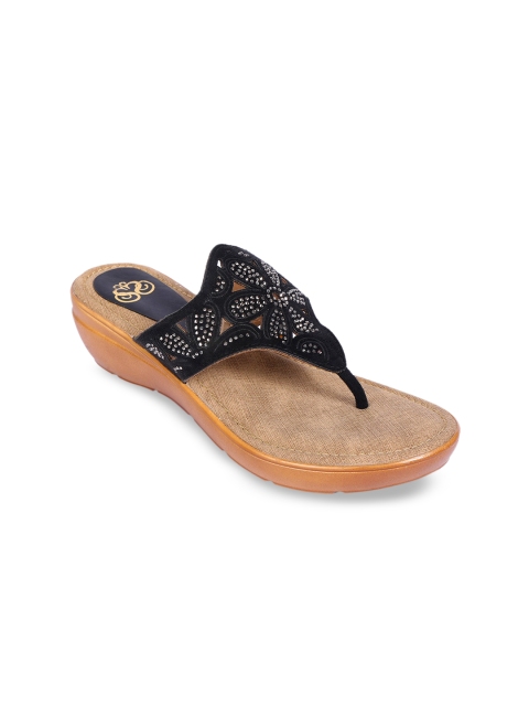 

Sole To Soul Women Black Embellished Comfort Heels