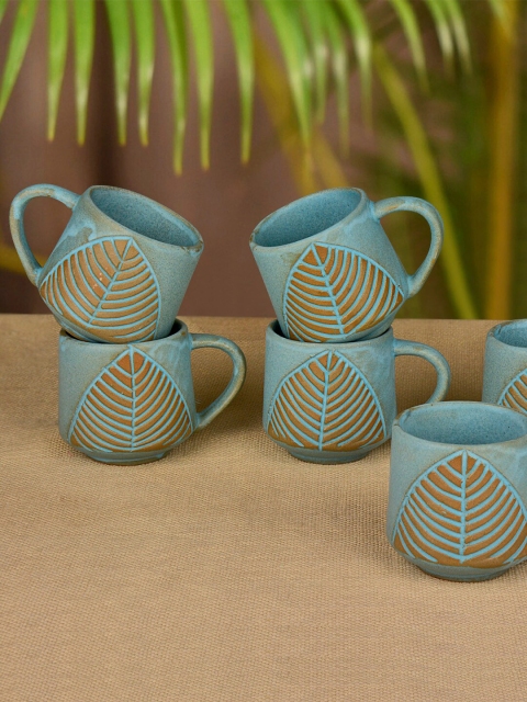 

StyleMyWay Blue & BrownTextured Ceramic Cups Set