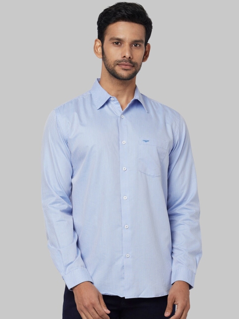 

Park Avenue Men Blue Regular Fit Self Design Casual Shirt