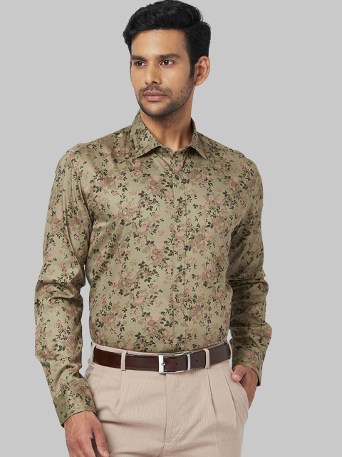 

Park Avenue Men Green Regular Fit Printed Formal Shirt