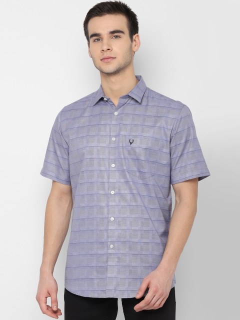 

Allen Solly Men Grey Slim Fit Checked Casual Shirt