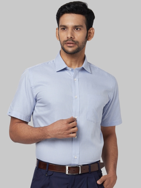 

Park Avenue Men Blue Regular Fit Self Design Formal Shirt
