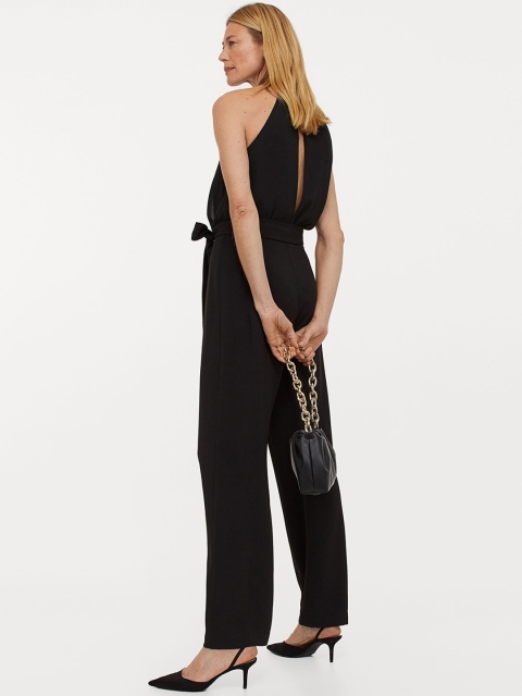 

H&M Black Solid Halterneck Jumpsuit