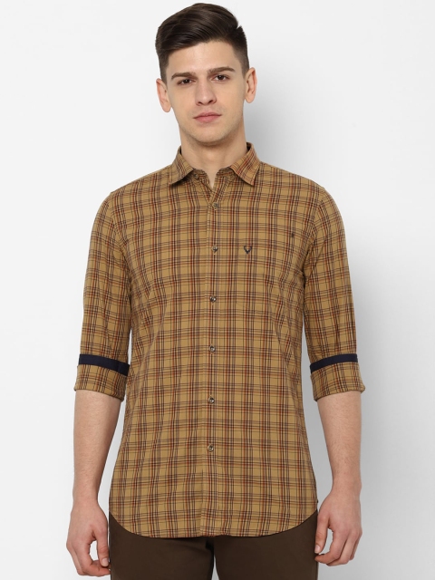

Allen Solly Men Beige & Brown Slim Fit Checked Casual Shirt