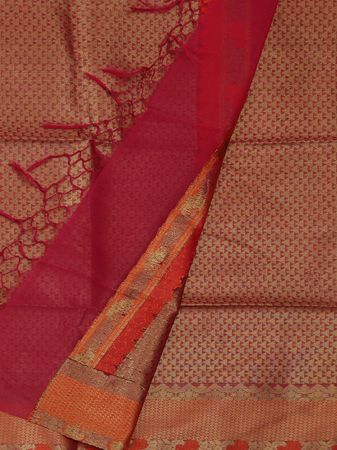 

Pothys Orange Woven Design Jute Cotton Saree