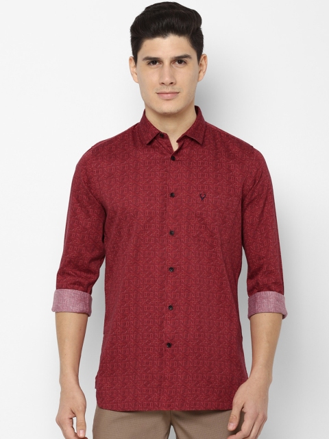 

Allen Solly Men Maroon & Black Slim Fit Printed Casual Shirt